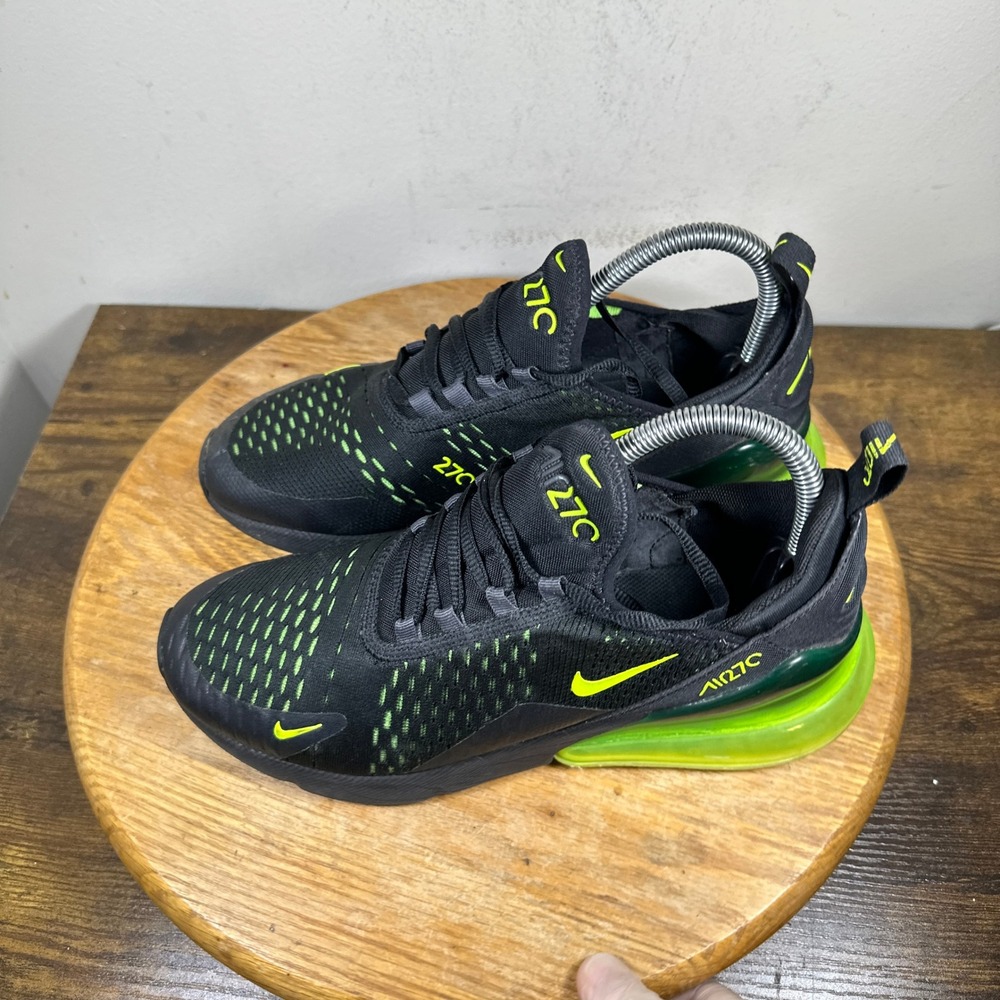 Nike Air Max 270 Black Neon Green Women's Running Sneakers Shoes Size 8 - Picture 3 of 8
